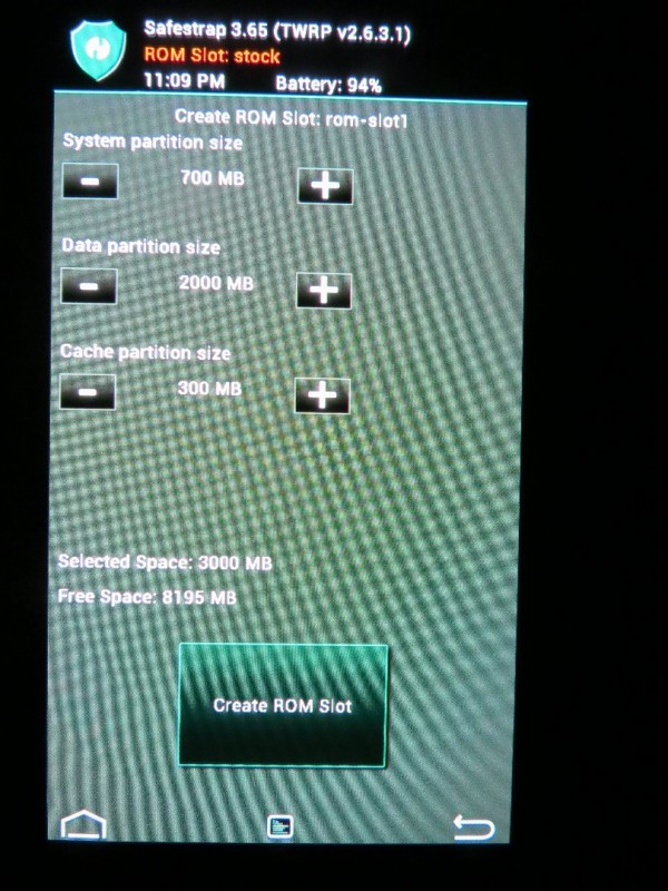 Criação de Slot de Rom do SafeStrap